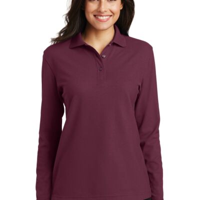 Women's Silk Touch Long Sleeve Polo Miniatura