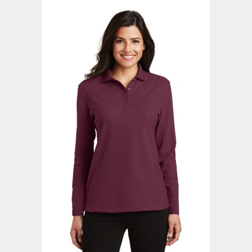Women's Silk Touch Long Sleeve Polo Miniatura