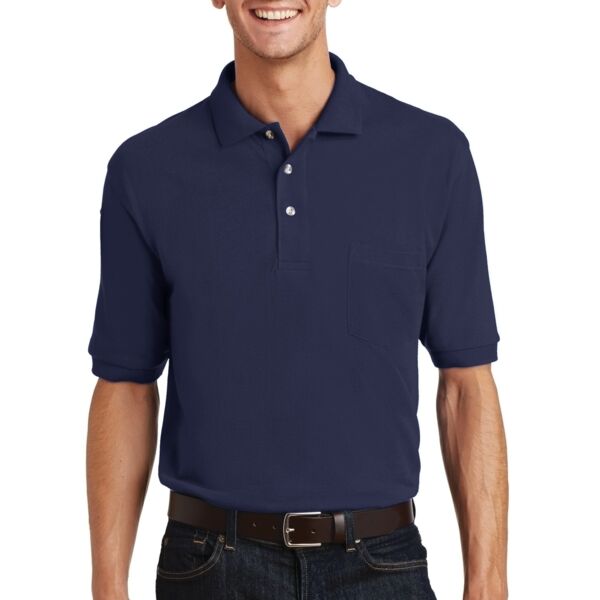 Heavyweight Cotton Pique Polo with Pocket Miniatura