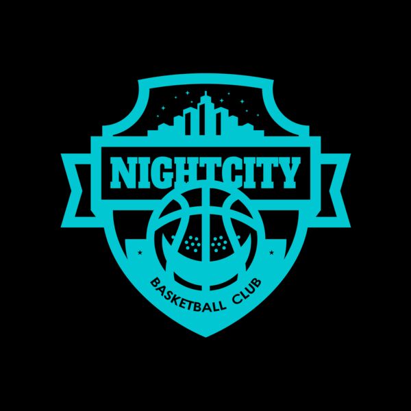 Night city Basketball club logo template Miniatura
