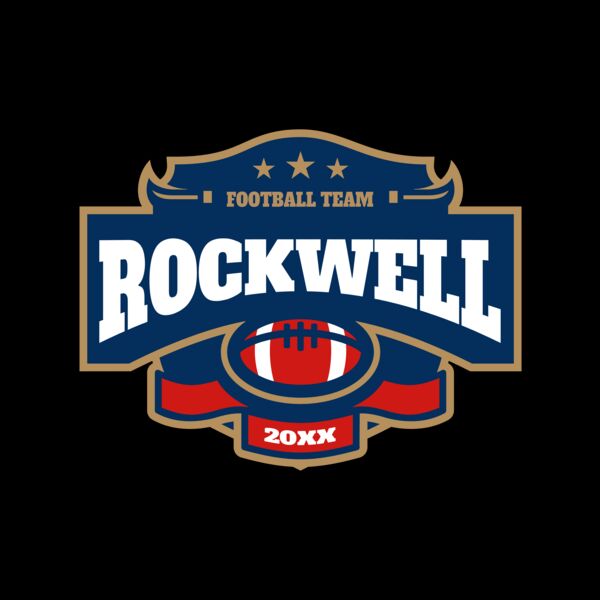Rockwell Football team logo template Miniatura