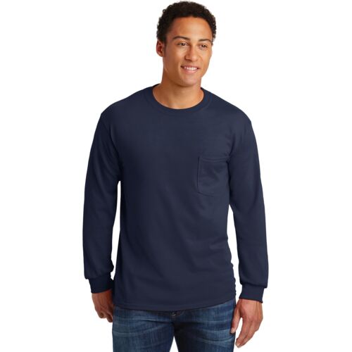 Ultra Cotton ® 100% US Cotton Long Sleeve T Shirt with Pocket Miniatura