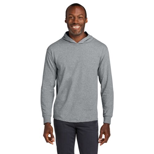 Classics Unisex Cotton Long Sleeve Hooded T Shirt Miniatura