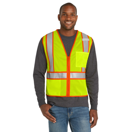 Ansi 107 Class 2 Mesh Zippered Two Tone Vest Miniatura