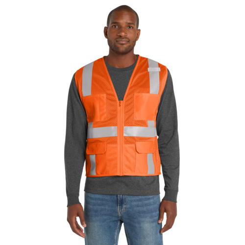 Ansi 107 Class 2 Mesh Six Pocket Zippered Vest Miniatura